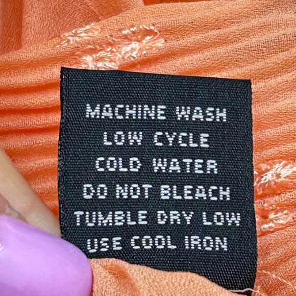 Vintage Piano Blouse Peach melon snap down size large NWT - Picture 7 of 7